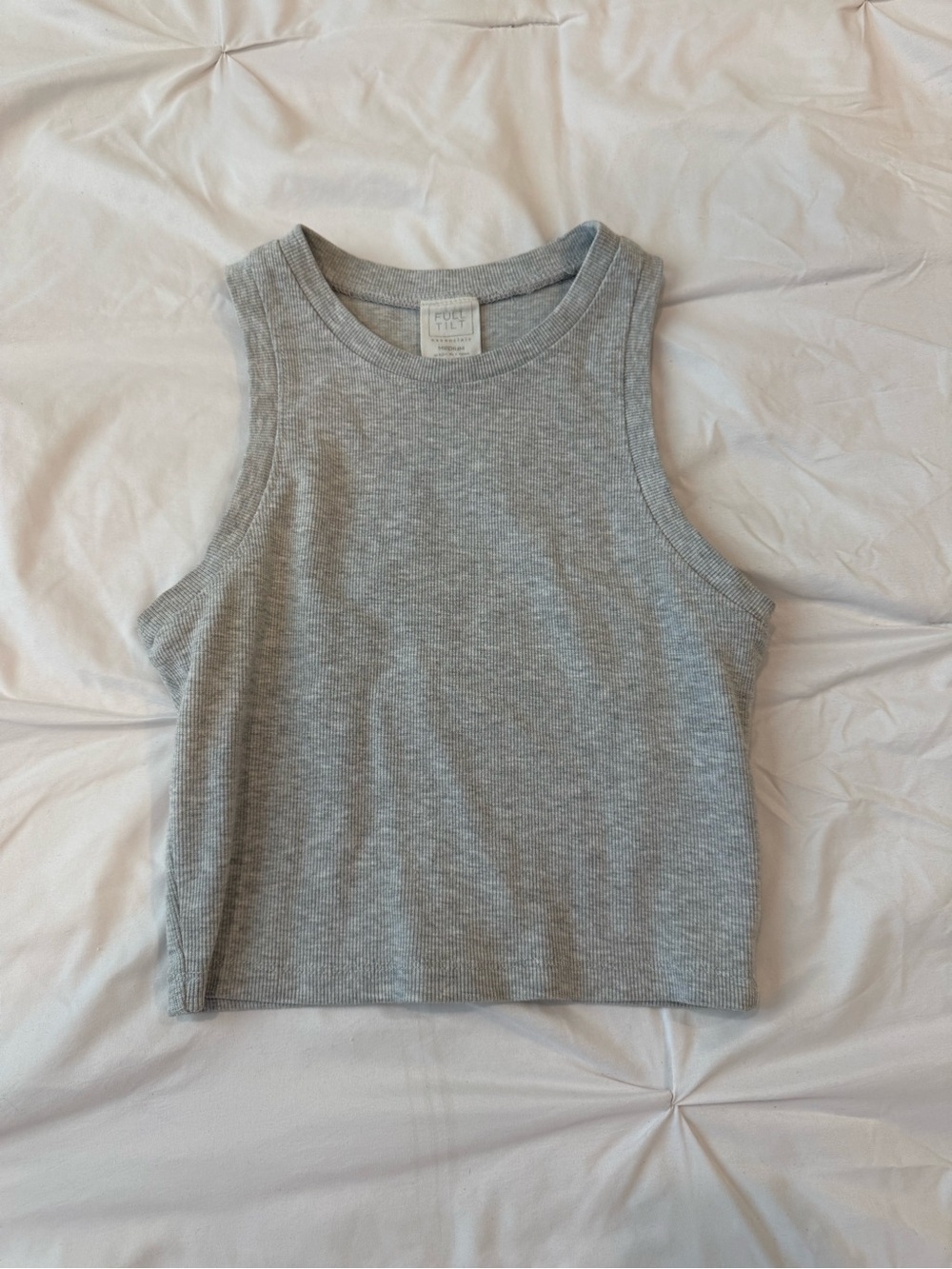 Essentials Full Tilt Light Gray Ribbed Tank